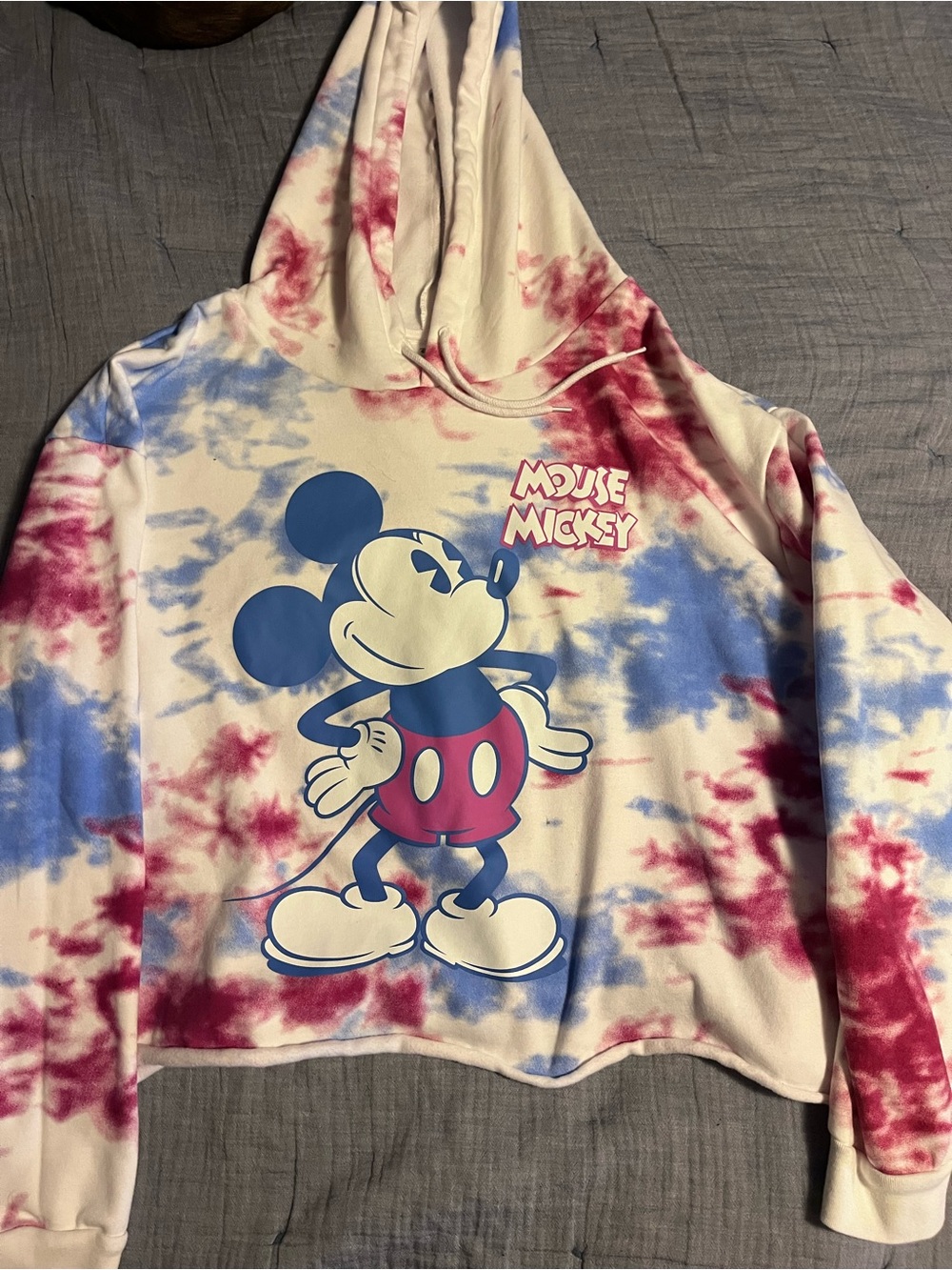 Disney Tie-Dye Mickey Hoodie - Cream, Blue & Red